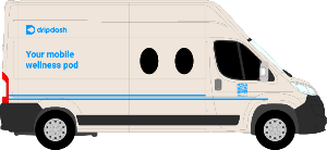 Dripdash mobile IV drip therapy van for on-site wellness services' to 'Dripdash mobile IV therapy van for London at home wellness services.